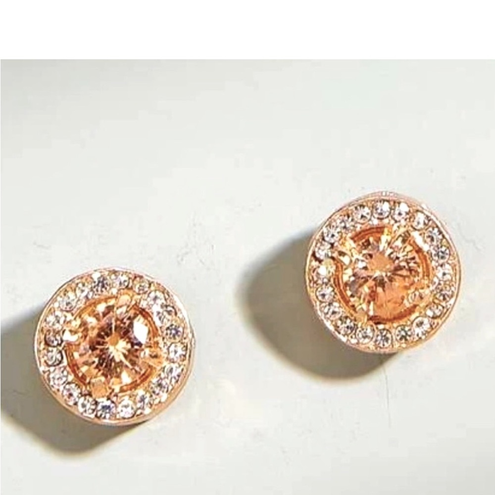 Swarovski 18k yellowgold plated sterling silver morganite cubic zirconia… - Picture 3 of 5